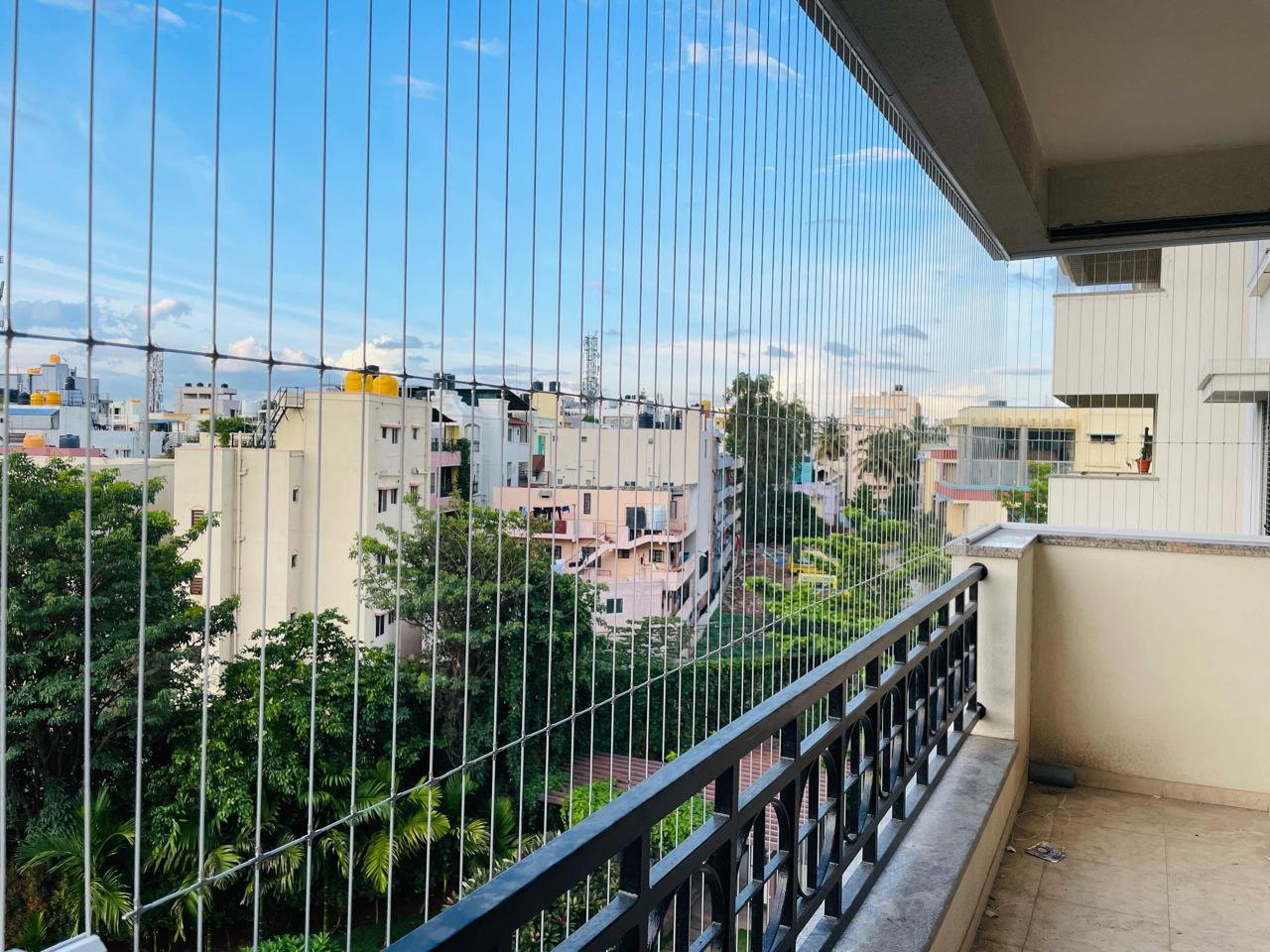Invisible grills in Bandlaguda balcony installation 1